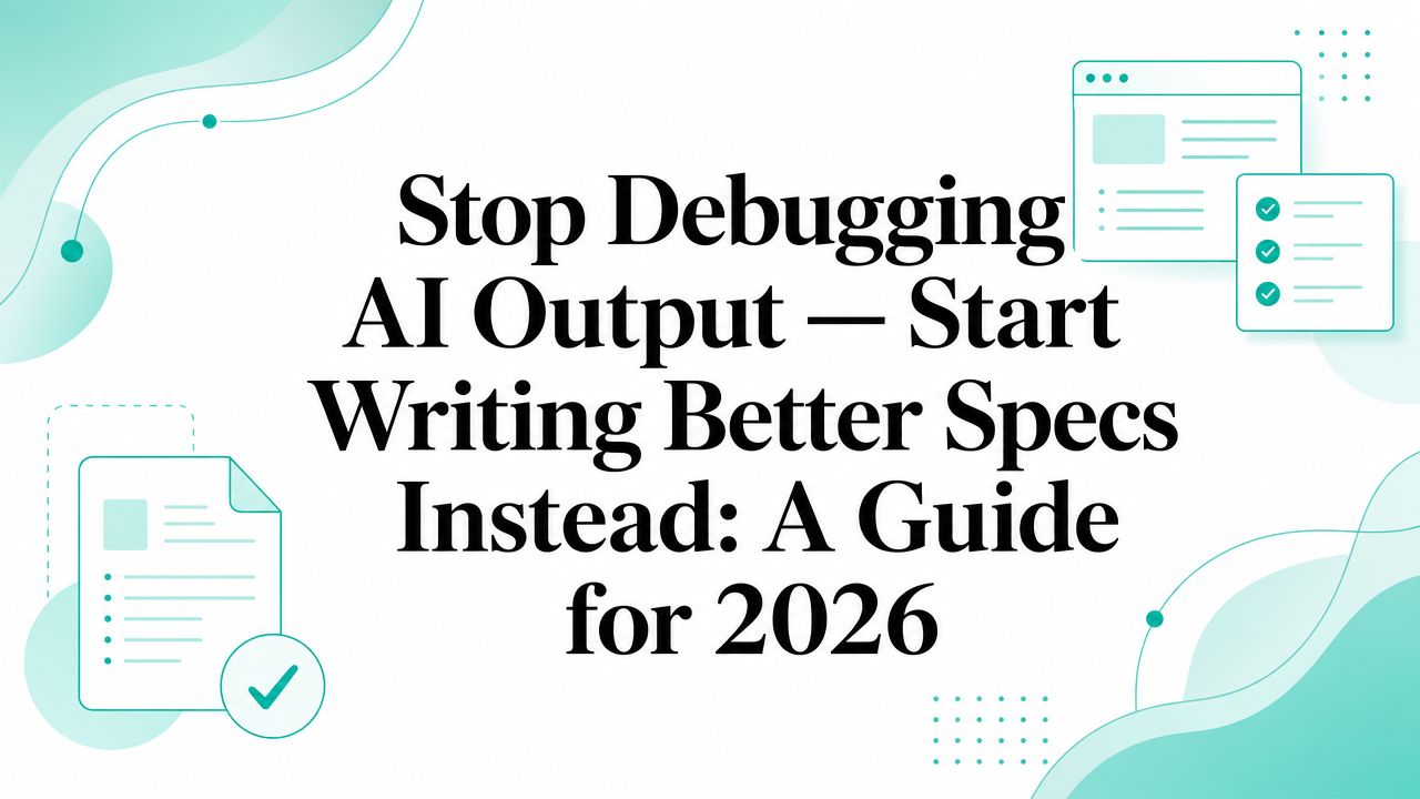 Stop Debugging AI Output — Start Writing Better Specs Instead: A Guide for 2026